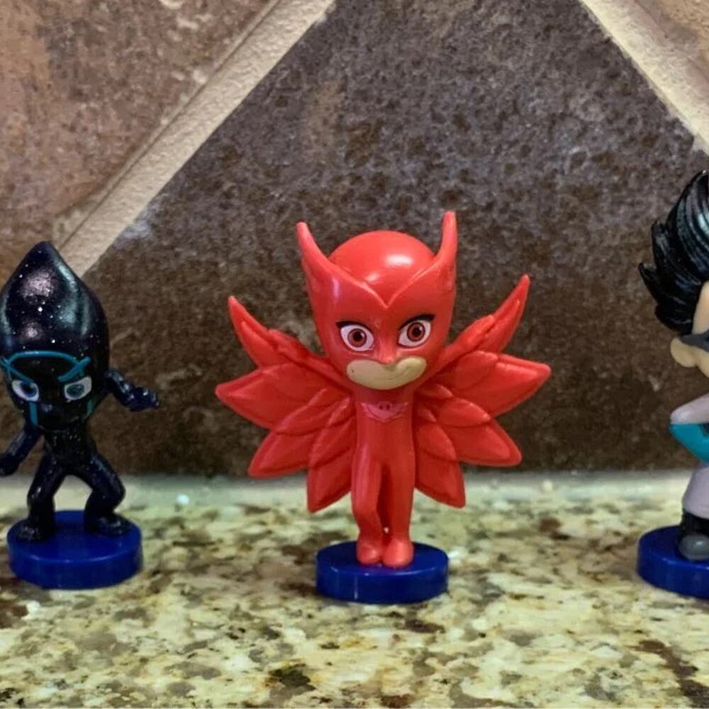 PJ Masks Mini Figure Lot of 5 Catboy Owlette Gekko Toy Cake Toppers